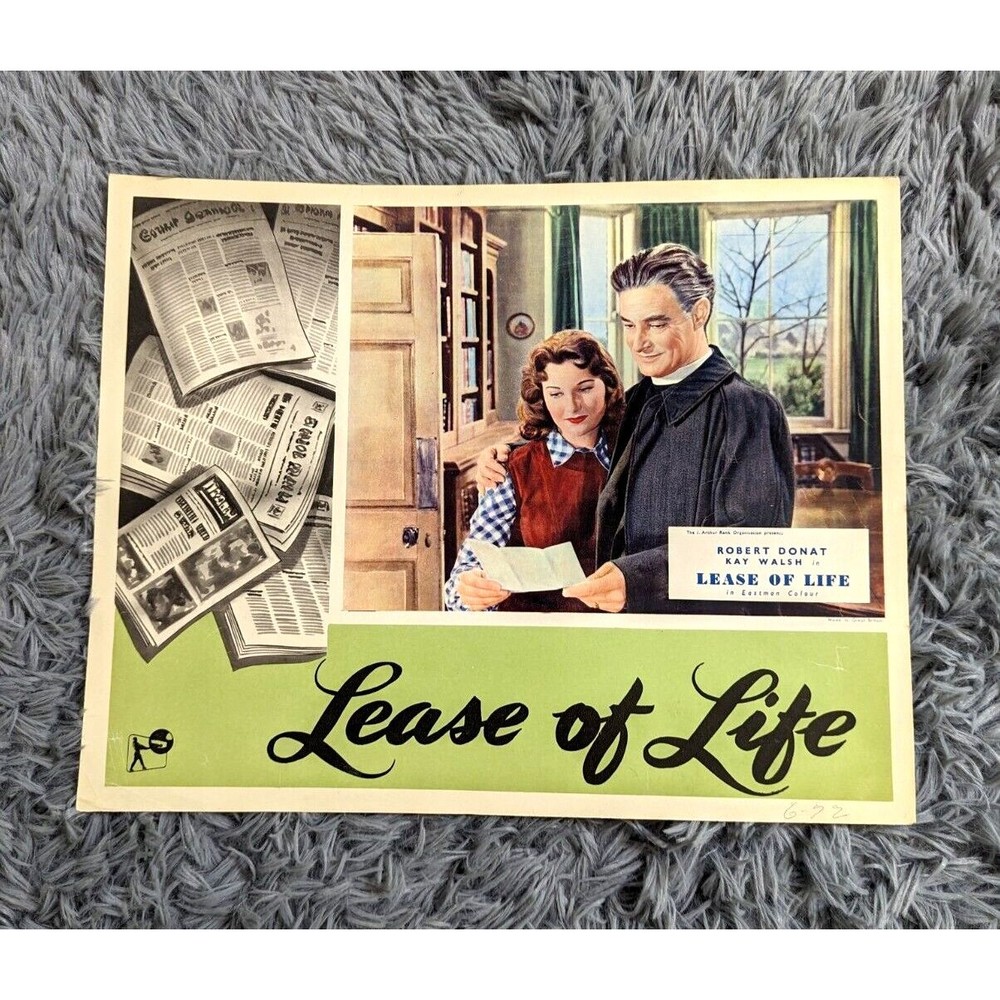Lease Of Life 1954 Original Lobby‎ Card Movie Poster  Robert Donat Kay Walsh UK